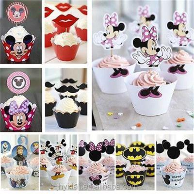 China Beautiful Muffin Cake Cup Wax Paper Baking Single Wall Cup for sale