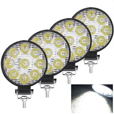 China DC 12V 3 Inch Cheap Offroad Led Light Round Mini 27W Led Work Spot 6000K Flood Driving Light For Motorcycle Car for sale