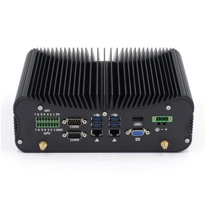 China DC RS232/RS485 Voltage Core i5 10210U 10510U Mini PC Aluminum Alloy Pro Linux GPIO Fanless Desktop Win10 Industrial Wide Port for sale