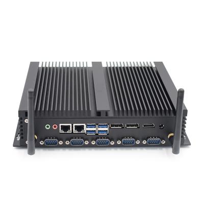 China Fanless Factory Sale Intel Core i7 8550U Mini Desktop Computer RS232/485 RS232/485 COM 2 Lan Support Windows 11/10 for sale