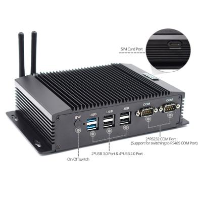 China 2 LAN X86 Embedded Quad Core pfsense Firewall Computer Intel J1900 2*rs232 485 COM Port Mini PC 422 No Monitor for sale