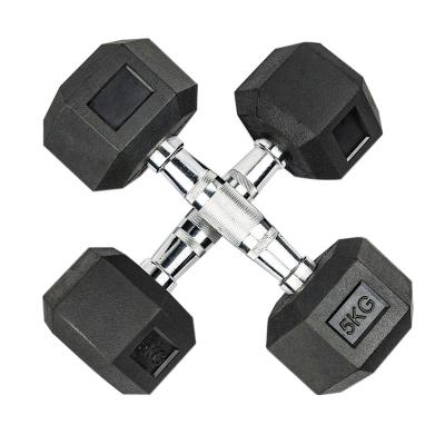 China Fitness Universal Gym Hex Rubber Dumbbells 1-50 KGS / 2-110 Pounds for sale