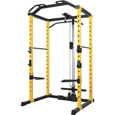 China Indoor Adjustable Power Cage With Multifunctional Lat Winding Power Rack And Low Tier Attachment for sale