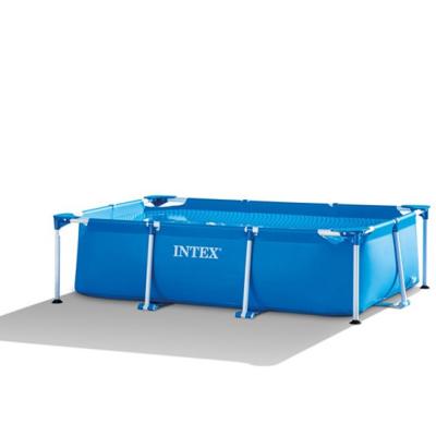 China Intex 28272 Rectangular PVC Easy Set Rectangular Metal Frame Piscina Above Ground Family Outdoor Swimming Pool for sale