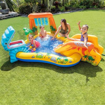 China With Ocean Balls INTEX Children Swimming Pool Slide Sprinkler Splash Water Wholesale Girls Pool for sale