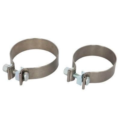 China Industrial 51 / 65 /76 /80 mm Customized Size Stainless Steel 304 O Type Pipe Clamps Exhaust Muffler Clamp for sale