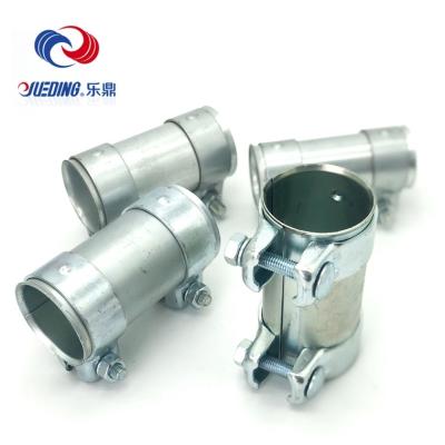 China High Quality Universal Tube Pipe Muffler Exhaust Connector Joiner Sleeve Exhaust Clamp Flat Connector for sale