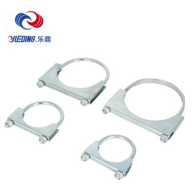 China Industrial /galvanized Steel U Bolt Clamp Carbon Saddle Band Exhaust Stainless Steel Muffler Pipe Heavy Duty Pipe Clamps For Car for sale