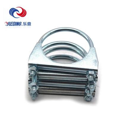 China Flexible Corrugated Flex Strap Clamp With M6/M8/M10 Metal Pipe Hardware Exhaust U-Bolt Pipe Clamp 304 Stainless Steel Nut for sale