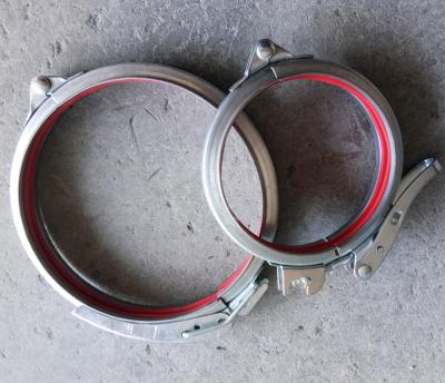 China Galvanized Quick Pipe Clamp Duct Clamp Quick Release Connect Lever Clamp With Lock Mechanism Diameter 80mm-600mm for sale