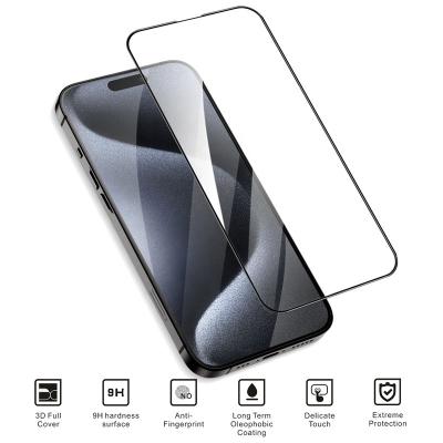 China Mobile Phone Full Glue For iPhone 15 Pro Max 14 13 For iPhone 12 Pro For iPhone 11 X XR 7 8 Tempered Glass Screen Protector for sale