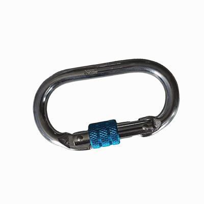 China US Clasp Security Oval Snap Security Steel Nut Hook O Ring Lock Carabiner Black for sale