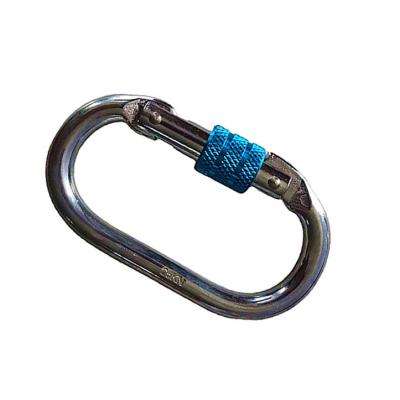 China US 25KN Chrome Plated Outdoor Climbing Key Carabiner O Type Security Hook Lock Yoga for sale