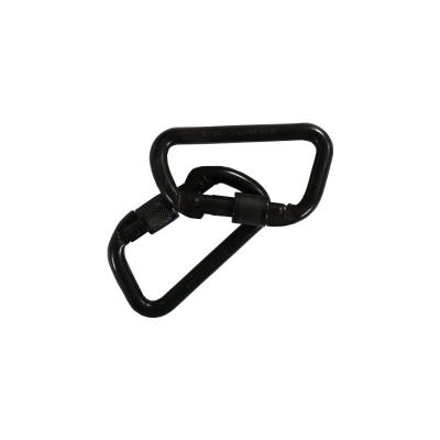 China High Quality Black Climbing Ring Lock Oval Snap Carabiner Heavy Industry Clasp Security Steel Nut Lifting Hook for sale