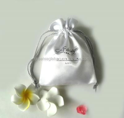 China Security China Selling Factory Products White Satin Drawstring Bag for sale