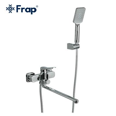 China With Frap Slide Bar New Chrome Bathtub Mixer Hot And Cold Water Shower Faucet 360 Swivel Bathroom Faucet F2261 for sale