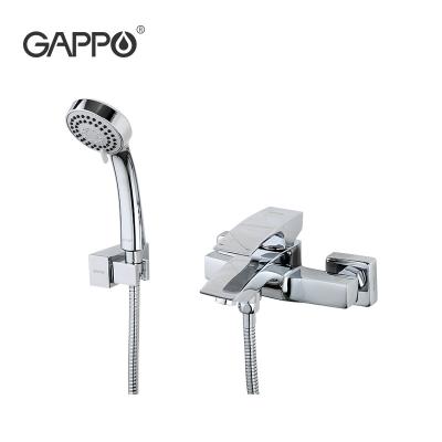 China New Chrome Gappo Bathtub Slide Bar Shower Mixer Tap Free Standing Bathroom Faucet Wall Mounted Brass Faucet G3007 for sale