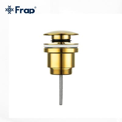 China Modern Frap New Bathroom Pop Accessory Round Up Waste Bathroom Drain Stainless Steel Gold Brass Drain F62-3 for sale