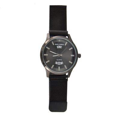 China New Fashion DIVOR G5802 Mesh Strap Quartz Watch Luxury Black Quartz Watches Men Women Wristwatches for sale
