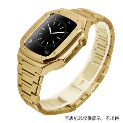 China Watchband Link A22001 Factory Sales Luxury Stainless Steel Watch Case With Strap For Apple Iwatch 7/6/5/4 Tools for sale