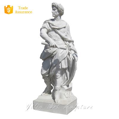 China Modern Outdoor Garden Hand Carved White Marble Roman Statue For Sale for sale