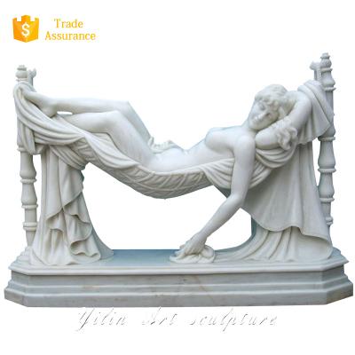 China Durable and artistic hand carved lying naked stone woman statue for sale for sale