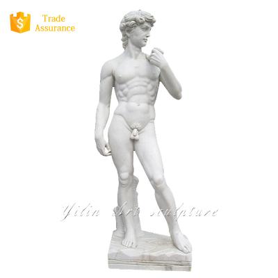 China Modern Famous White Marble David Statue Sculpture For Sale for sale