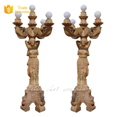 China Modern Hot Sale Stone Marble Garden Light Statue for sale