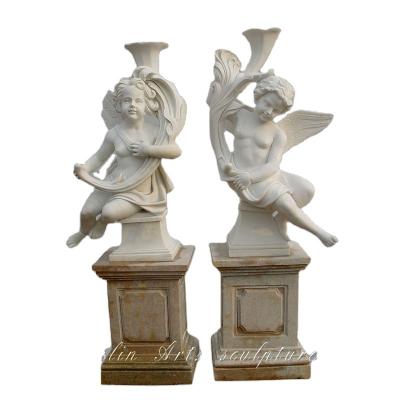 China Sale Of Durable And Aristic White Marble Of Angel Boy Statue Sculptures For for sale