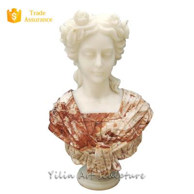 China Modern Carved Natural Stone Marble Lady Bust For Sale for sale