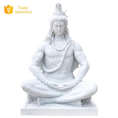 China White Marble Indian God Lord Shiva Stone Statue (YL-R892) from factory durable and artistic for sale