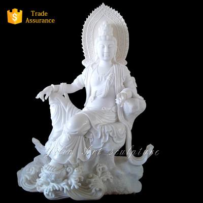 China Modern Hand Carved Guanyin Life Size Marble Statue For Sale for sale