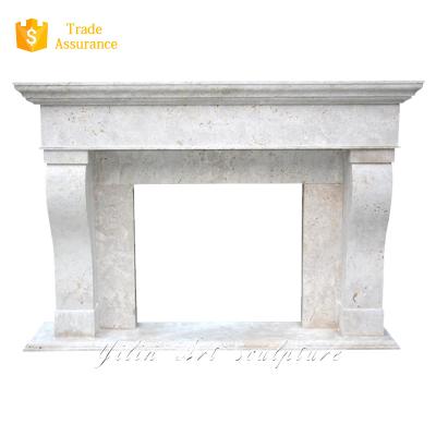 China Modern White Marble Pillar Cut Column Fireplace Mantel For Sale for sale