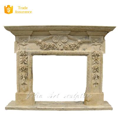 China Modern Indoor Used Marble Statue Stone Fireplace Frame for sale