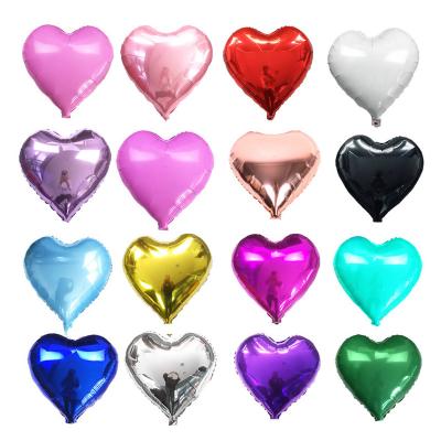 China Hot Selling Novelty Colorful Rose Gold Silver Gradient Heart Star Helium Foil Balloons 18 Inch Globos For Wedding Party Decoration for sale