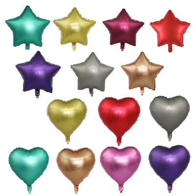 China Novelty New Arrival 18inch Star Pentagon Star Heart Metallic Foil Balloons Star Foil Balloon For Wedding Party Decoration Supplies for sale