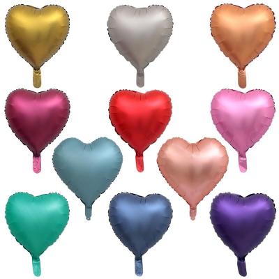 China New Arrival Novelty 18 Inch Inflatable Metal Chrome Foil Heart Shaped Balloons For Party Wedding Mother's Day Decoration for sale