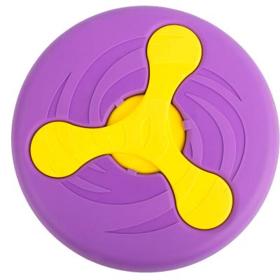 China Toy Inflatable Multifunction Inflatable Toy 2 in 1 Round Shape Pet Chew Toy Set Puppy Dog Feeding Bowl Plastic Pet Flying Saucer for sale