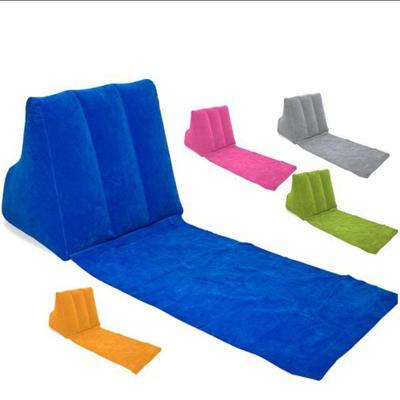 China Hot Sale Ourdoor PVC Folding Sand Proof Triangle Pillow Wedge Back Support Air Cushions For Beach Chairs for sale