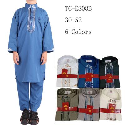 China Wholesale Polyester Arab Islamic Clothing Muslim Kid Middle East Long Robe Thawb Thobe Polyester Robe Long For Boy for sale