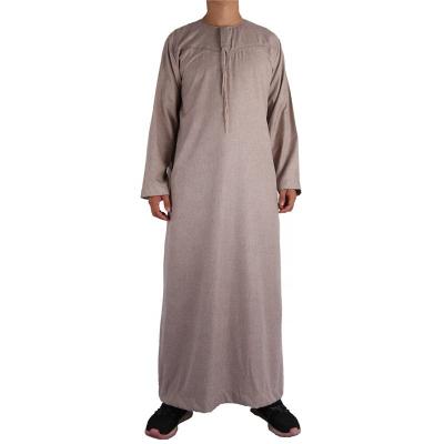 China Islamic Clothing Mens Thobe Polyester Style Long Robe Cotton Robe High Quality Arabic and Omani Polyester Material for sale