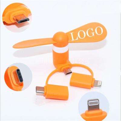 China 100% 100% Eco-Friendly 2022 Portable Eco-Friendly 3 In 1 Powerful USB Mini Handheld Fan Mobile Phone Fan For Mobile iPhone 5 6 7 8 X XS For Android Micro Type-C -USB for sale