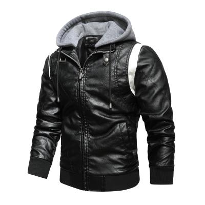 China LATEST DESIGNED waterproof FULLY CUSTOMIZED FAUX LEATHER JACKETS WITH HOOD MEN SHAPED JACKETS PU LEATHER JACKETS for sale