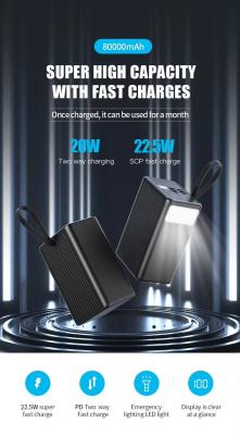 China Large Capacity Power Bank Outdoor Fast Charging Station Power Bank 80000mah Power Bank zu verkaufen