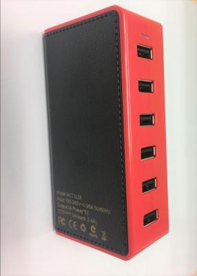 China Fast 100 V - 240 V Multi USB Travel Charger Circuit Protection With 6 USB Ports for sale