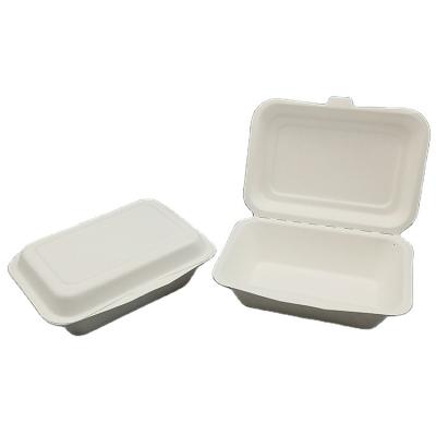 China Biodegradable Sugarcane Bagasse Clamshell Eco - Friendly Compostable Food Container for sale