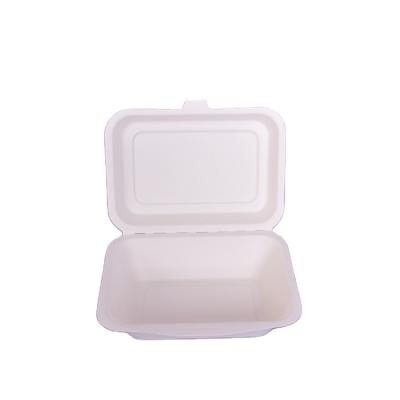 China Wholesale Custom Biodegradable Disposable Lunch Box Bagasse Pulp Clamshell Takeaway Food Box for sale