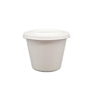 China Wholesale Custom Microwave Safe Compostable Biodegradable Bagasse Soup Disposable Cup With Lid for sale