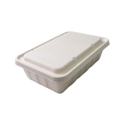 China Minimalist specialization in manufacturing environmental friendly 2500ml bagasse food box disposable takeout box with lid for sale