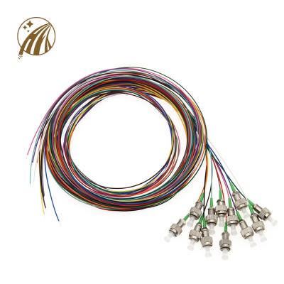 China ATM Single Mode Fiber Optic Pigtail 3m SC FC APC 12 Core Fiber Pigtail Bundle for sale